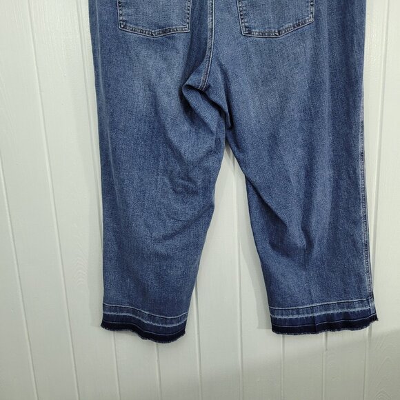 Talbots Women's Size 16W Ventura Wash High Waist Straight Ankle Jeans Raw Hem - Picture 6 of 11